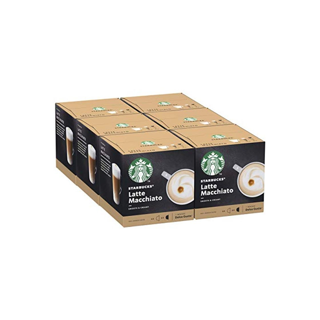 Social STARBUCKS Latte Macchiato De Nescafe Dolce Gusto Cápsulas De Café, 6 X
