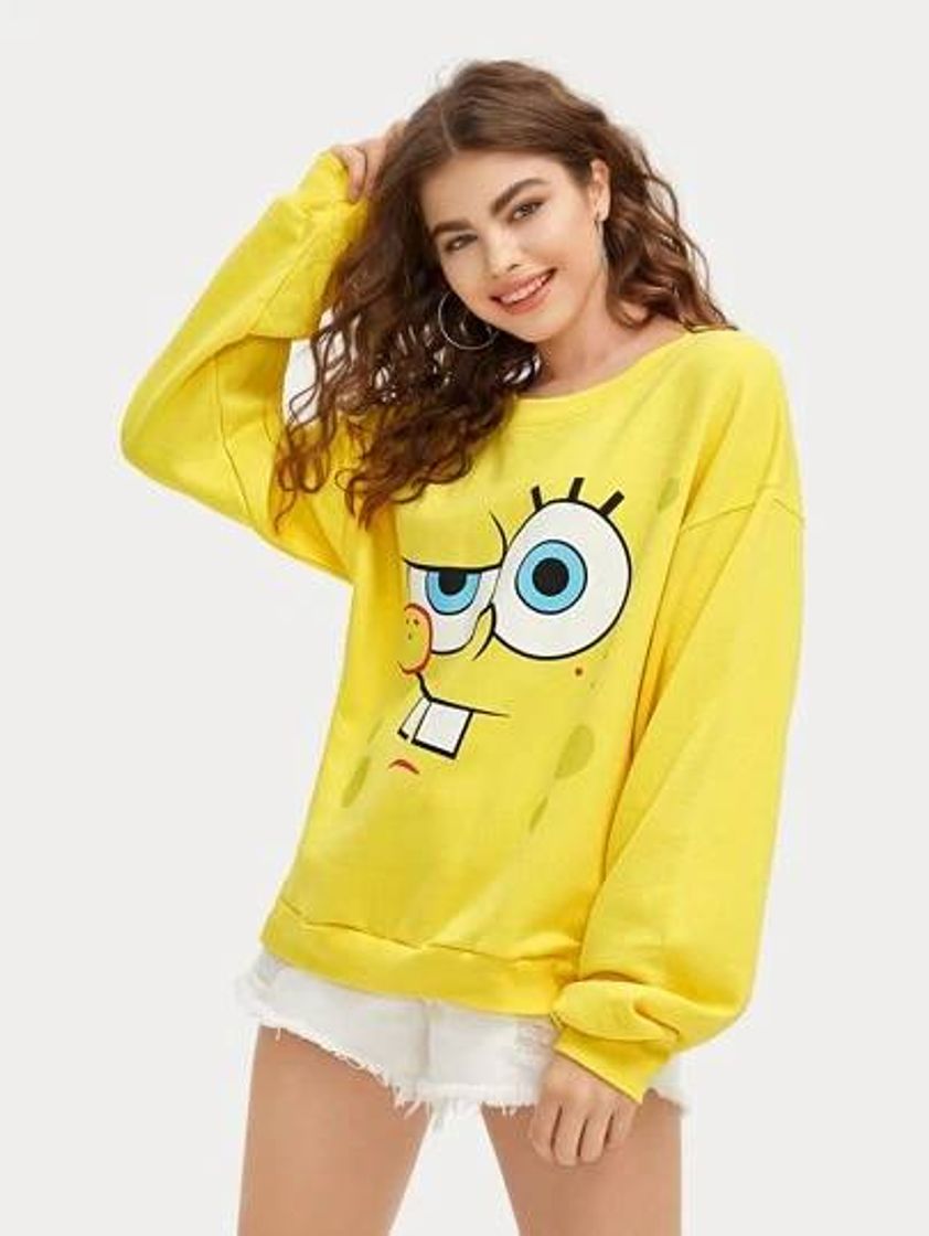 Social Sudadera hombros caídos SpongeBob 
