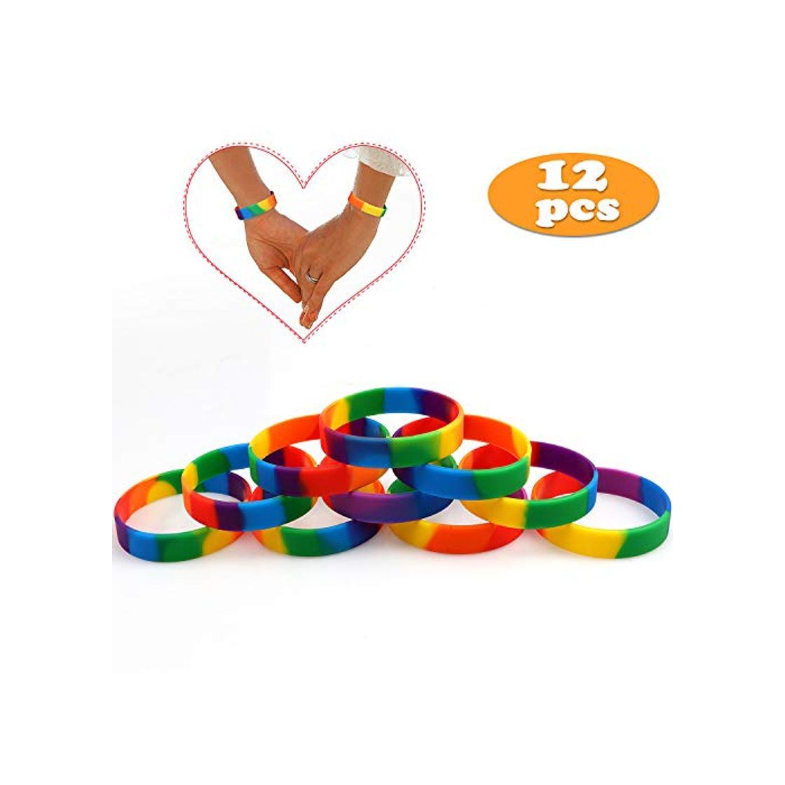 Producto VAMEI Pulseras Rainbow de Orgullo Gay 6 Colores Pulseras de Caucho de