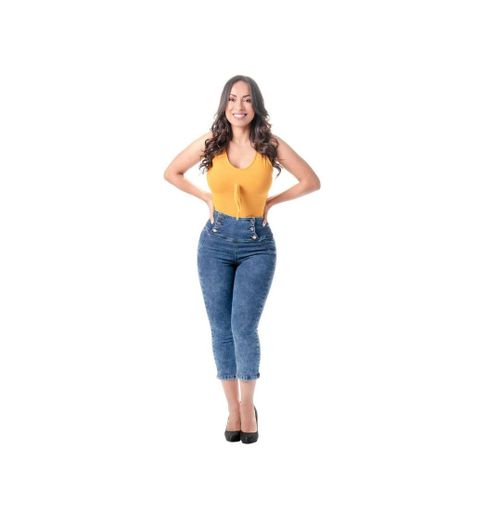 Lowla 239257 Jeans Capri DE Mezclilla para Mujer Levanta Col