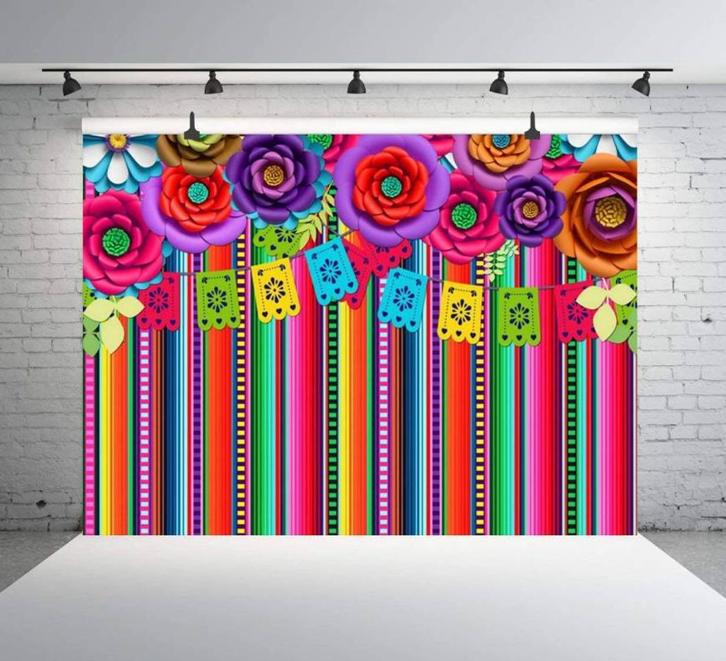 Product Fondo Mexicano de Rayas Coloridas para Fiesta temática Mexic