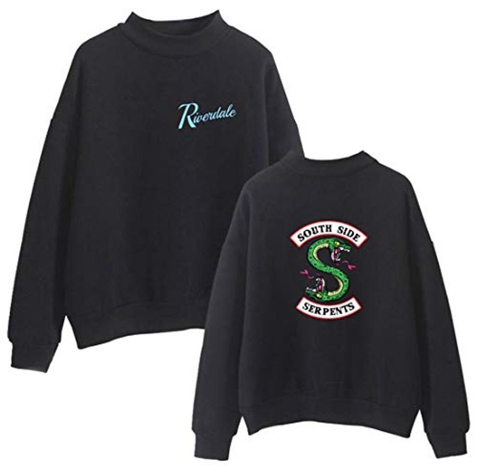 Social EMILYLE Mujer Riverdale Serpiente Casual Sudadera con Cuello Alto S