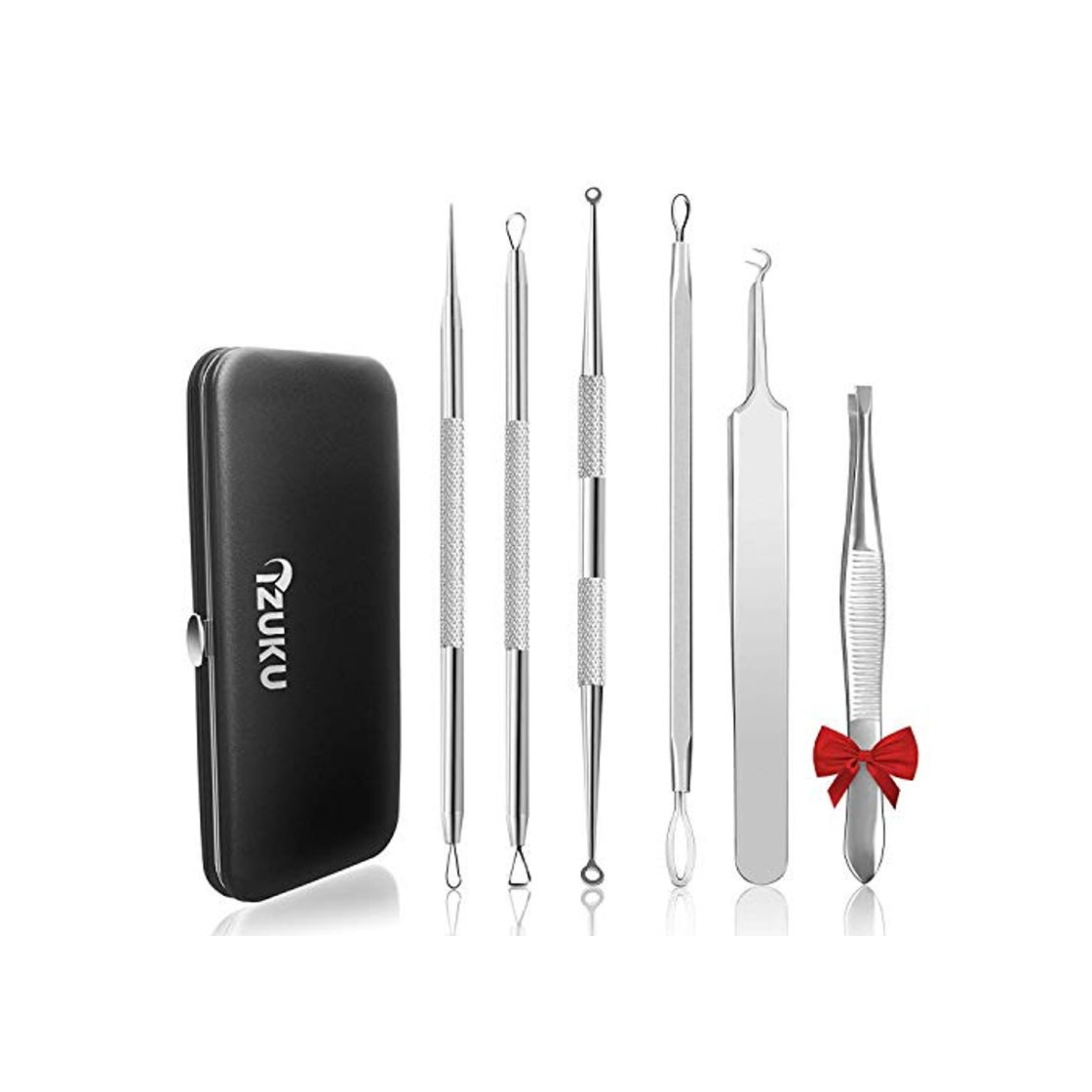 Belleza Aguja Extractor Limpiador Juego de 6Pcs Kit IZUKU Blackhead Remover para Acné