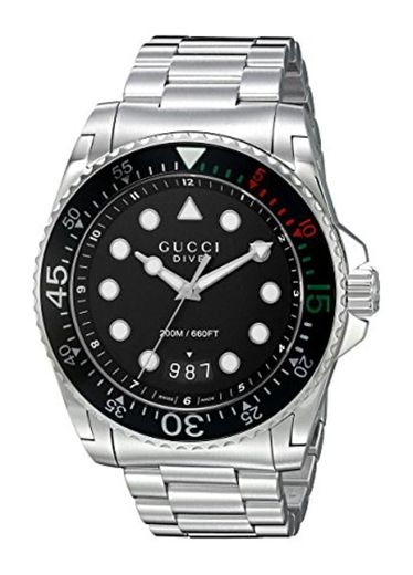 Gucci – Diver – Reloj de Pulsera analógico automático para Hombre Acero Inoxidable ya136208
