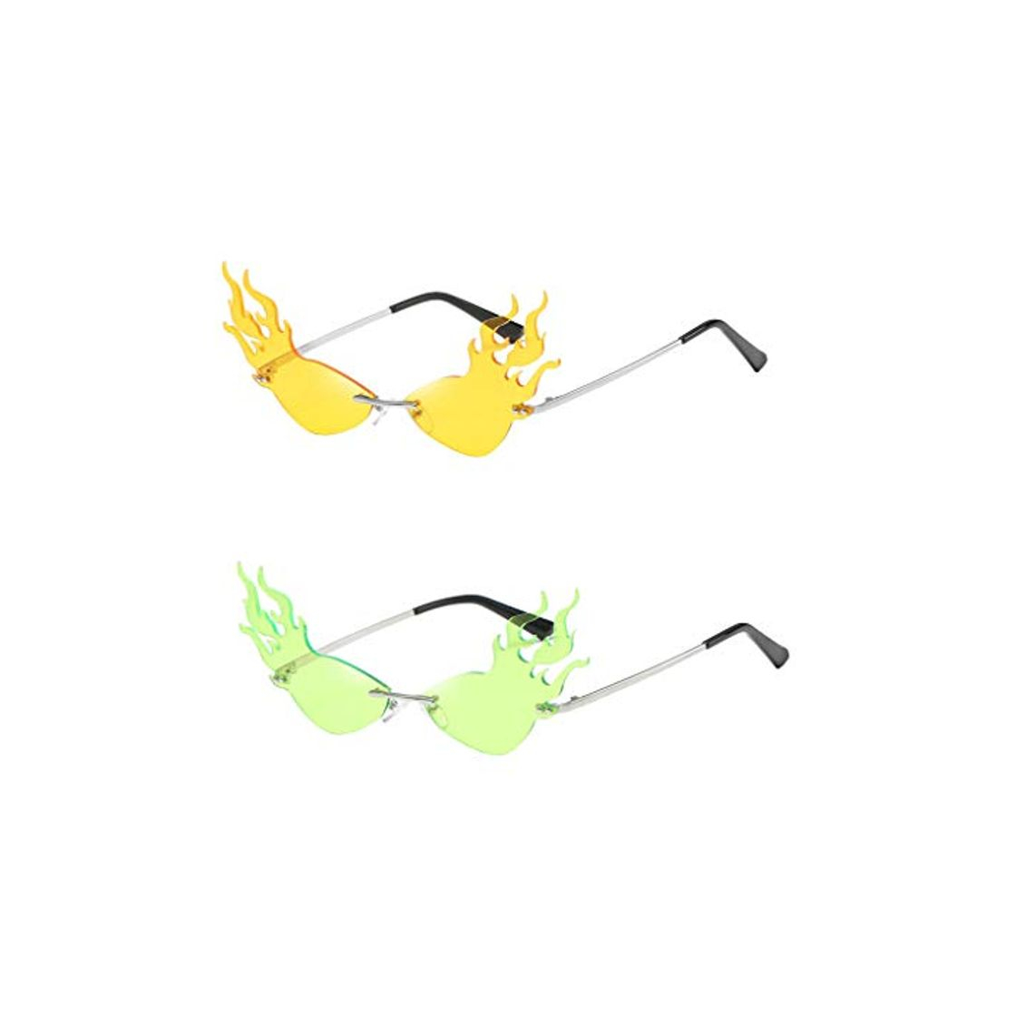 sharprepublic 2 Unidades Gafas de Sol sin Montura Lentes de Llamas de