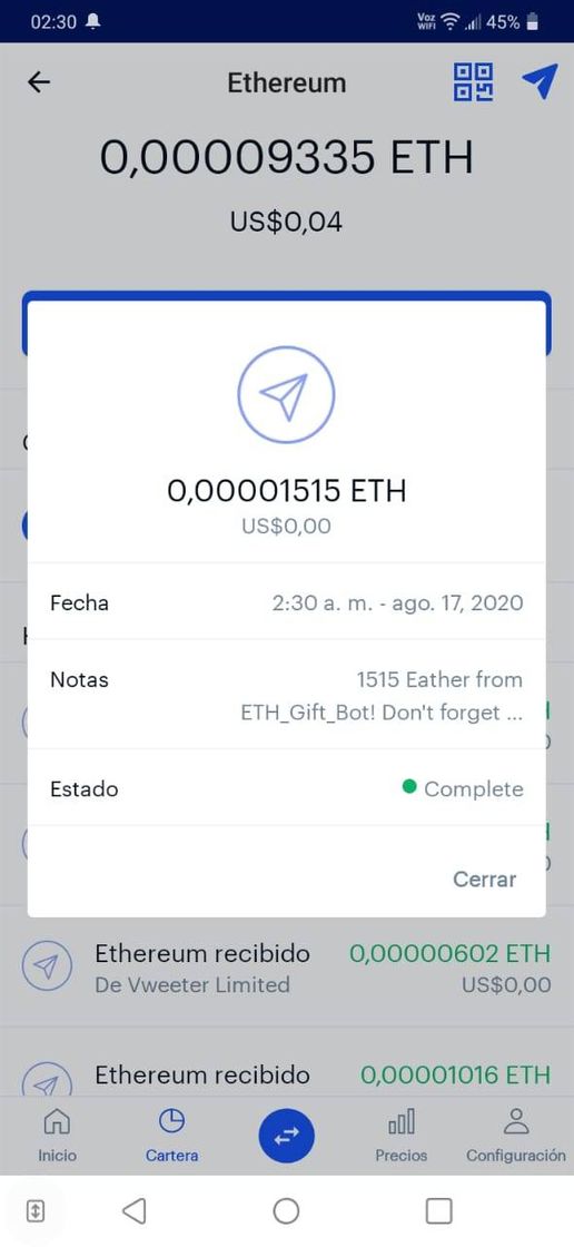 Moda Bot Ethereum Gift