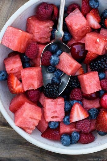 berry watermelon fruit salad 🍉