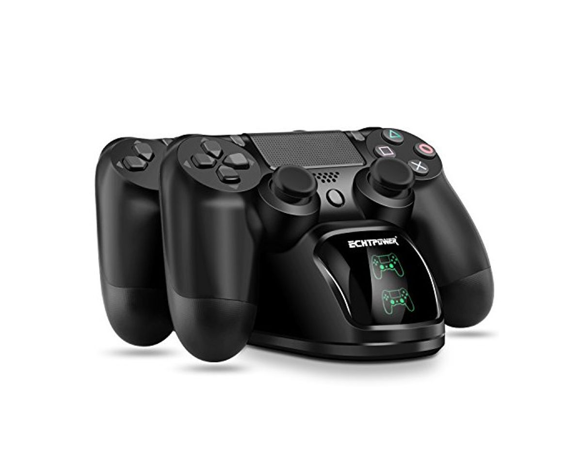 Social ECHTPower Cargador Mando PS4, Estación de Carga USB, Protección Inteligente con LED