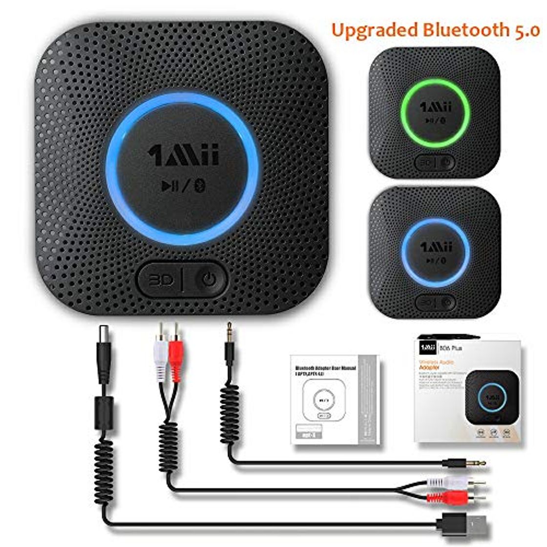 [Upgraded] 1Mii Receptor Bluetooth 5.0, Adaptador Audio Bluetooth Hi-Fi para Altavoz con