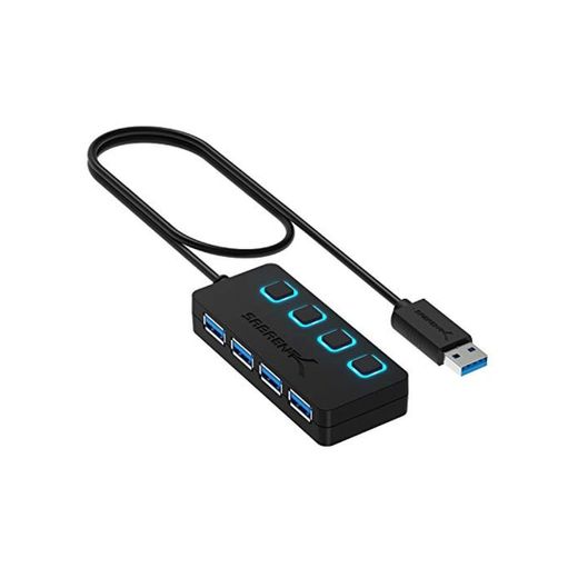 Sabrent Concentrador USB 3.0 con 4 Puertos con interruptores de alimentación Individuales