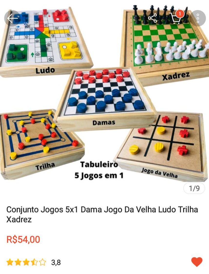 Moda Conjunto Jogos 5x1 Dama Jogo Da Velha Ludo Trilha Xadrez