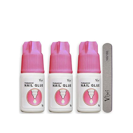 3 x 3g Profesional Vixi Pegamento extra fuerte para uñas