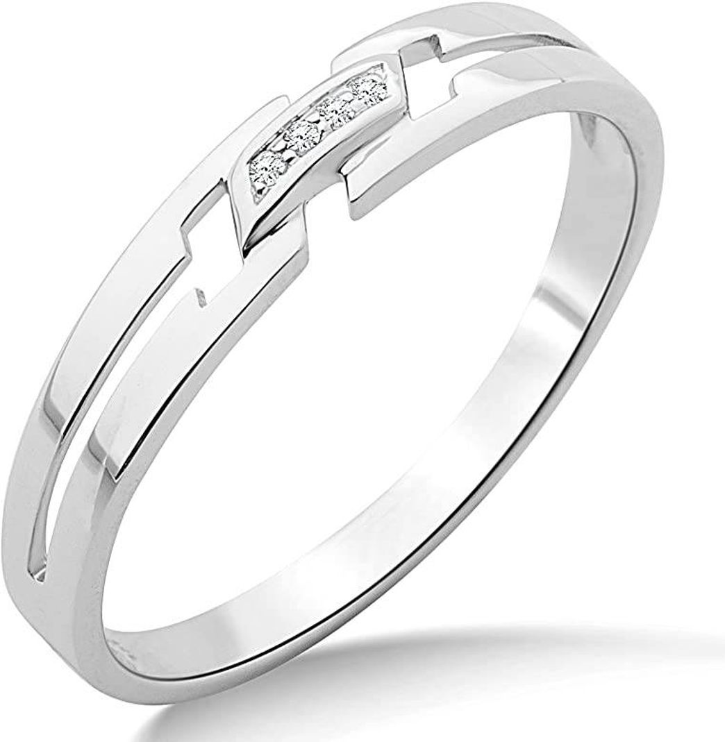 Social Anillo de mujer de oro blanco