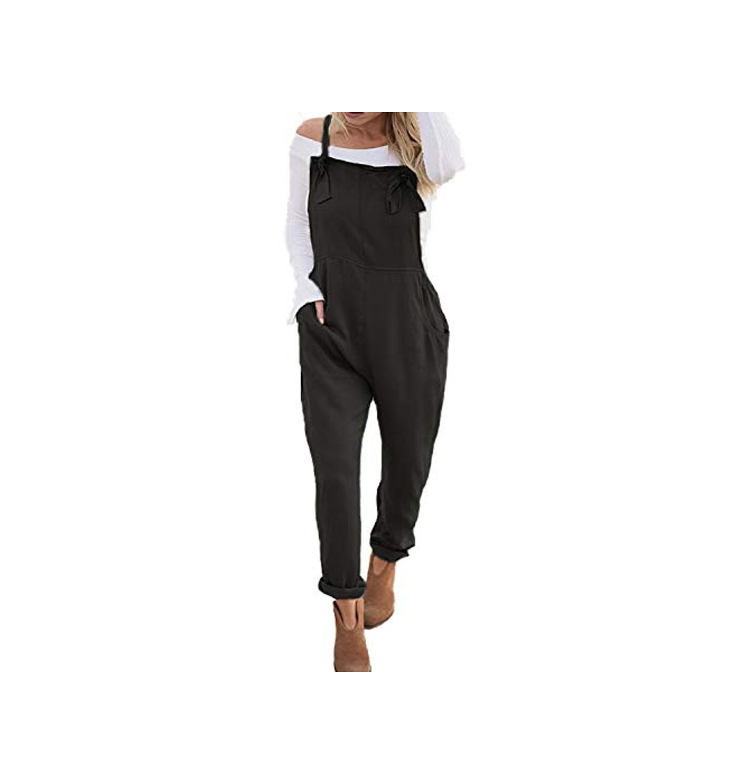 Producto VONDA Women's Strappy Jumpsuits Overalls Casual Harem Wide Leg Dungarees Rompers B-Negro