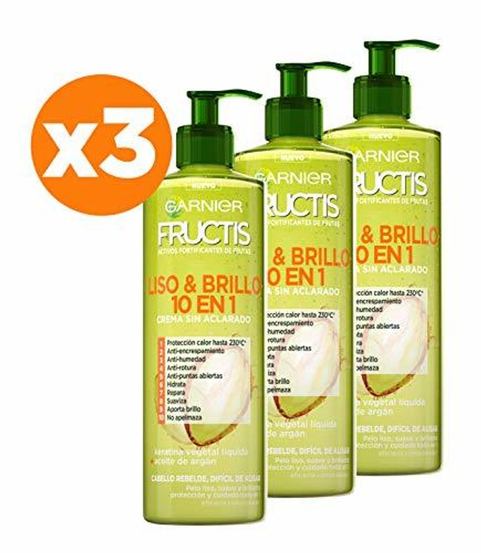 Belleza Garnier Fructis Liso & Brillo Crema de peinado sin aclarado para cabello