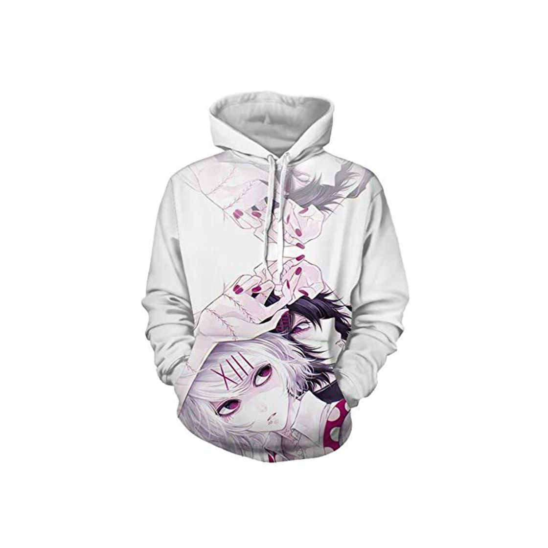 Fashion Unisex Anime Tokyo Ghoul Casual Sudadera con Capucha de Manga Larga kaneziki Sudadera con Cremallera