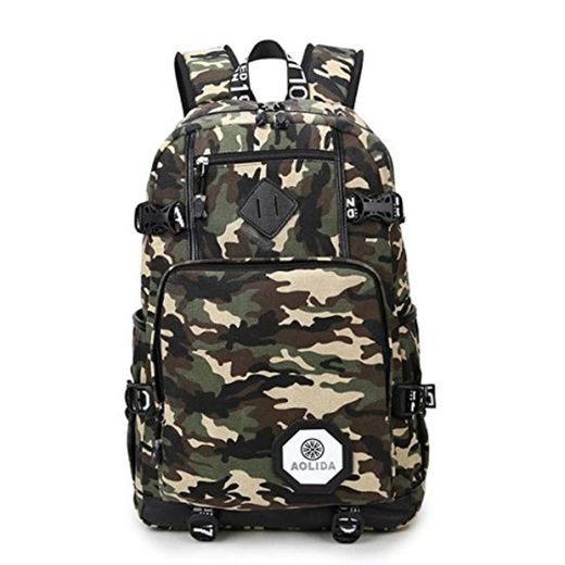 Cute Lightweight Canvas Polka Dot Backpack School Laptop Book Bag Rucksack for
