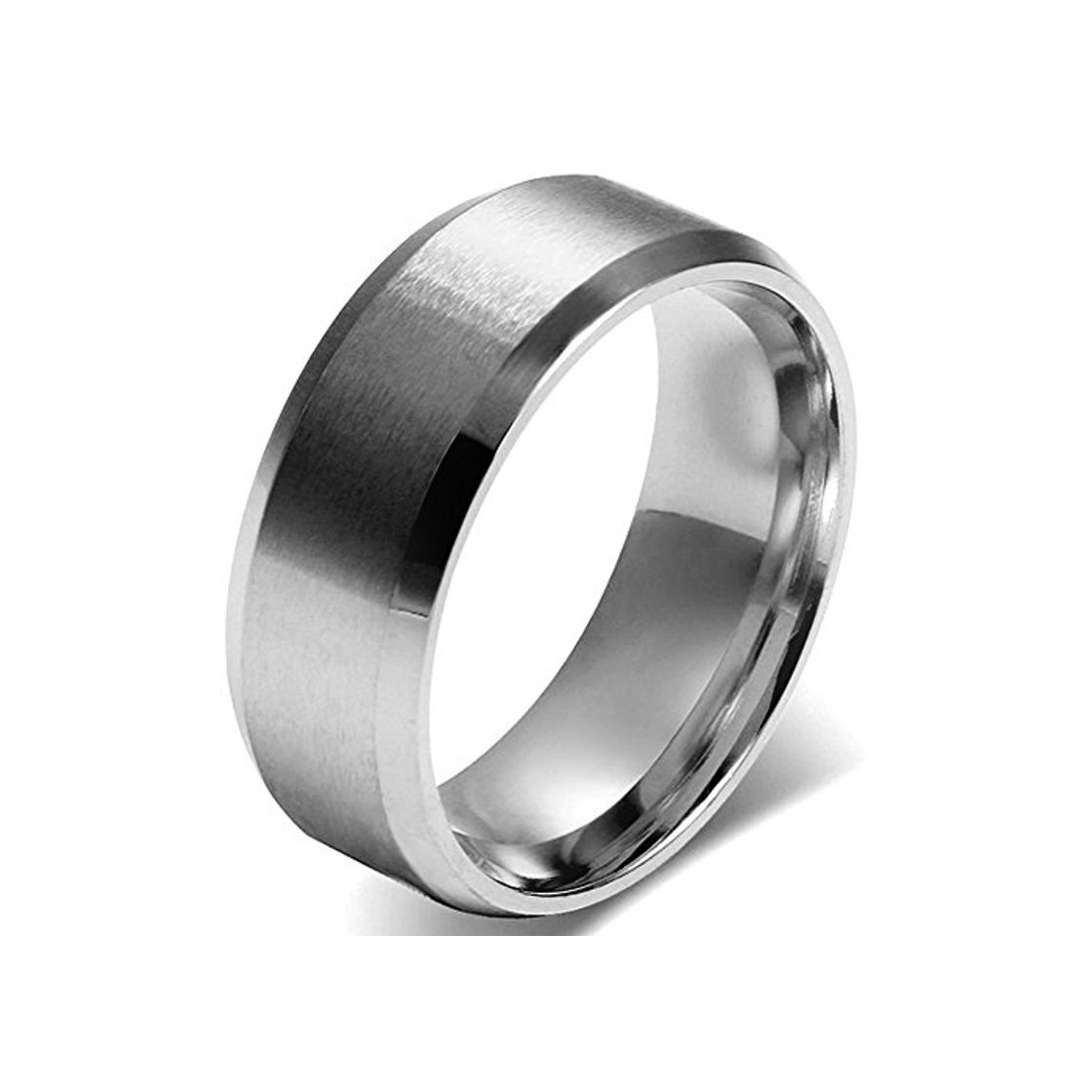 Social JewelryWe Anillo de Hombre Mujer Unisex, 8mm Anillo Clásico de Boda Compromiso,