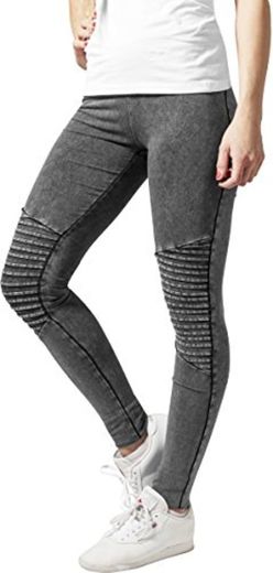 Urban Classics Leggings Denim Jersey Deporte, Gris