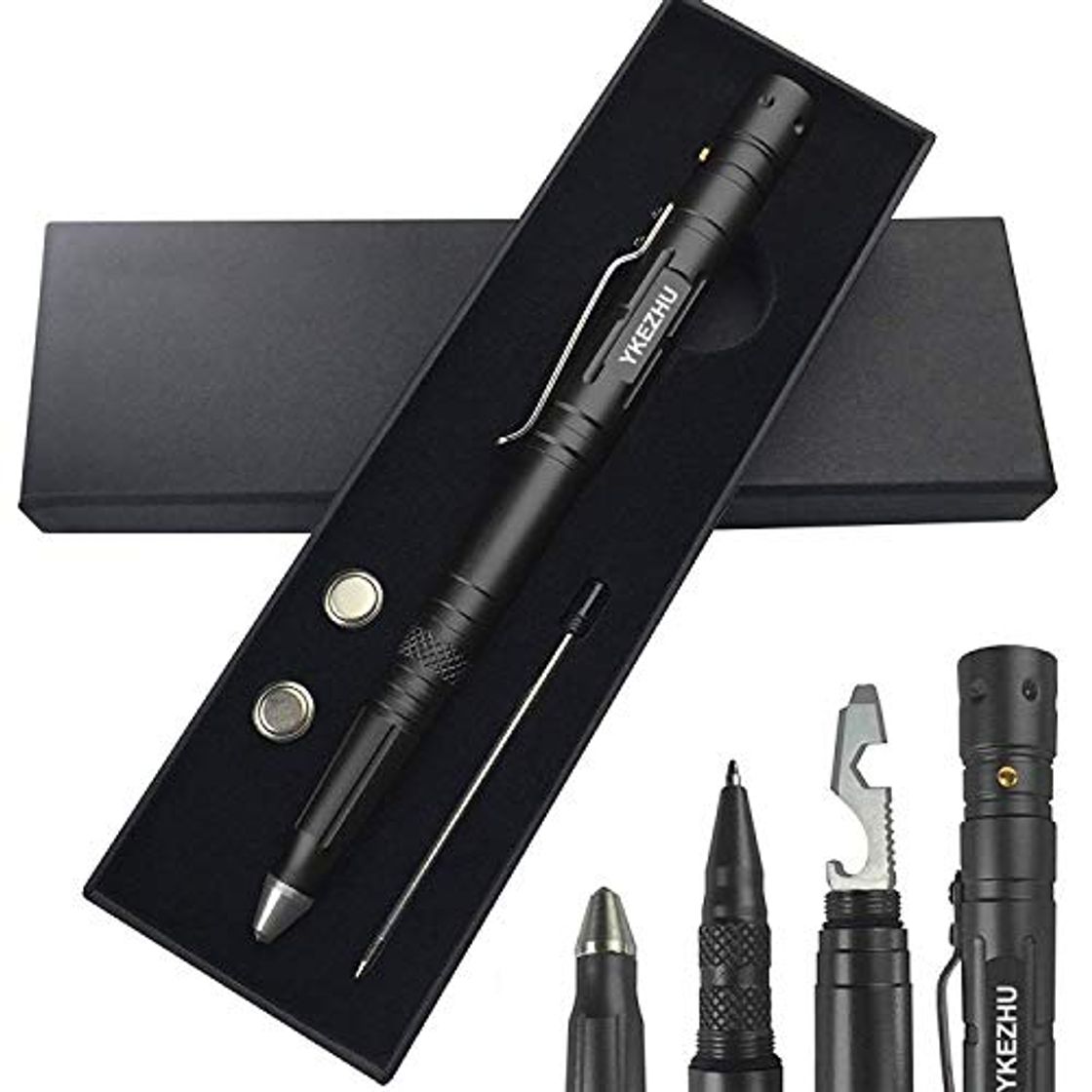 Social Bolígrafo táctico hecho de aluminio de aviones con rompe-cristales de Ykezhu