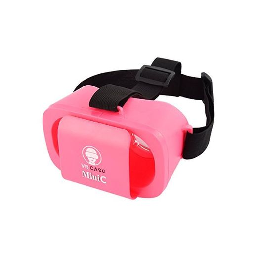 DealMux Ajustable Mini 3D Virtual Caja de Realidad Universal VR Gafas de Color Rosa