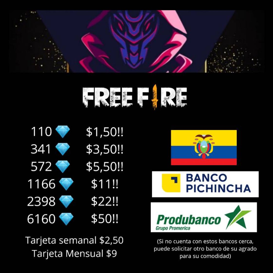 Social Recargas free fire 🇪🇨