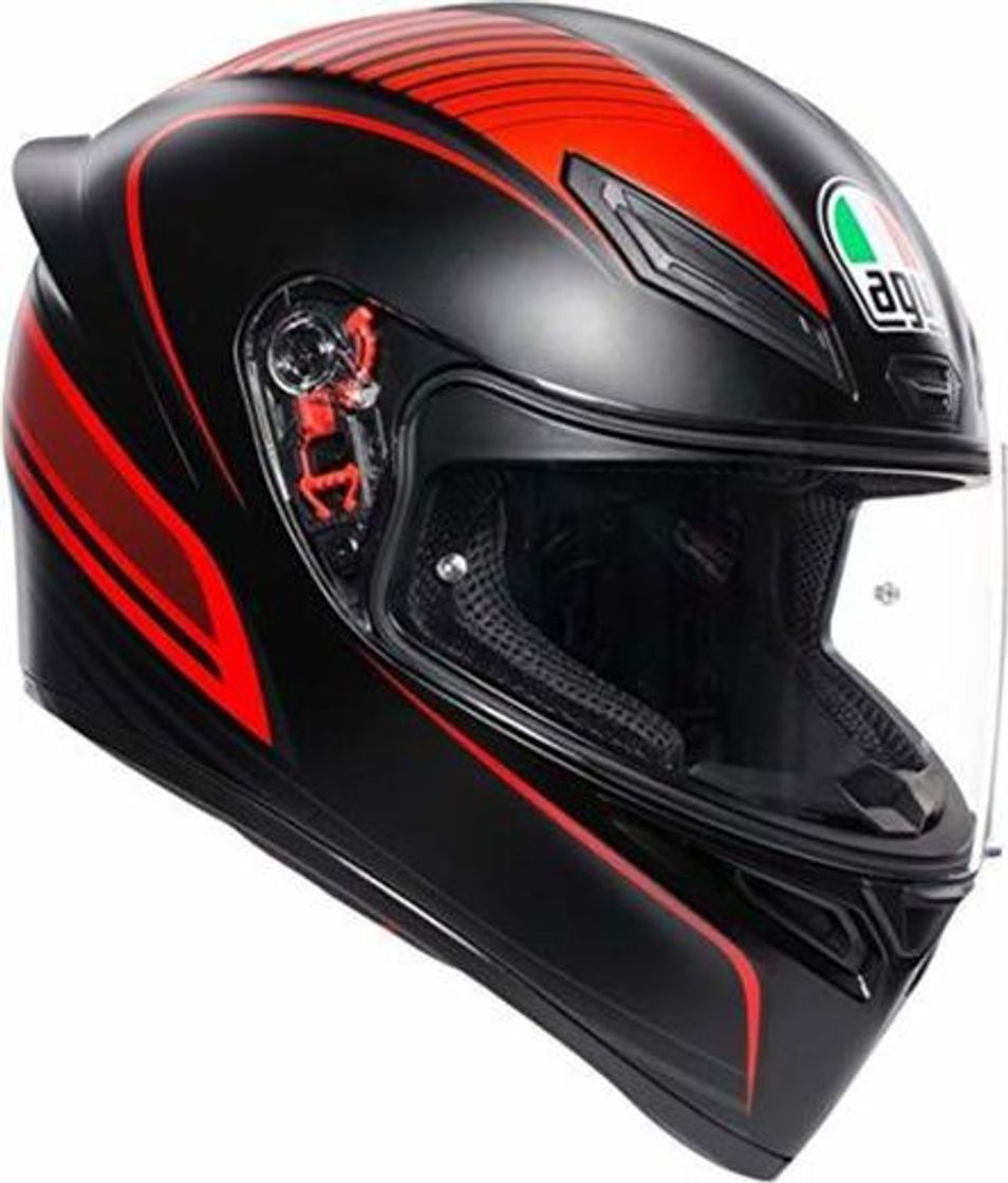 Social AGV Casco K1 L WARMUP MATT BLACK/RED