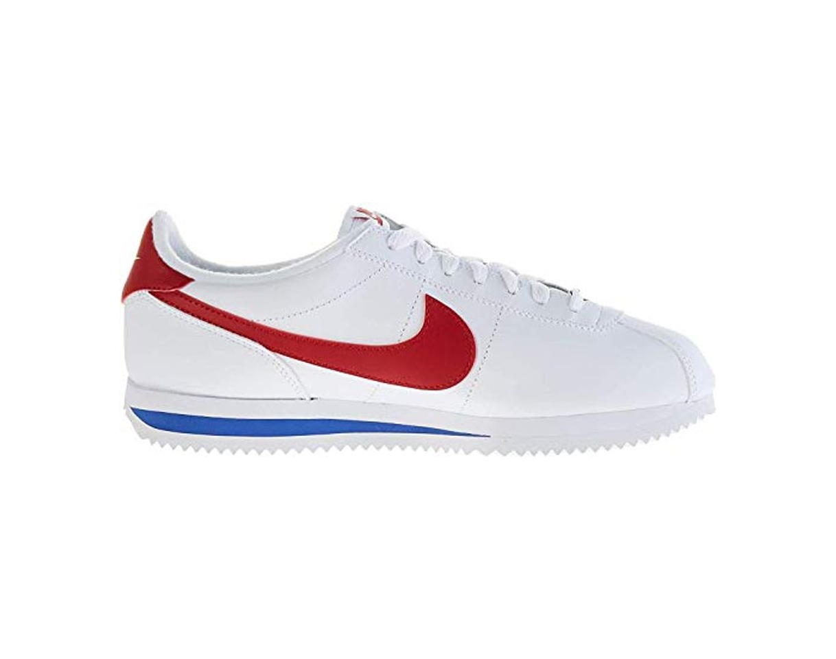 Moda Nike Men's Cortez Basic Leather Shoe, Zapatillas de Running para Hombre, Blanco