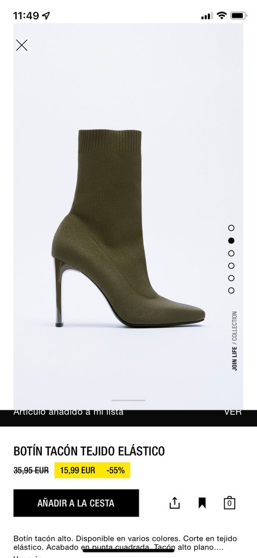 Social Botin tacon tejido elastico