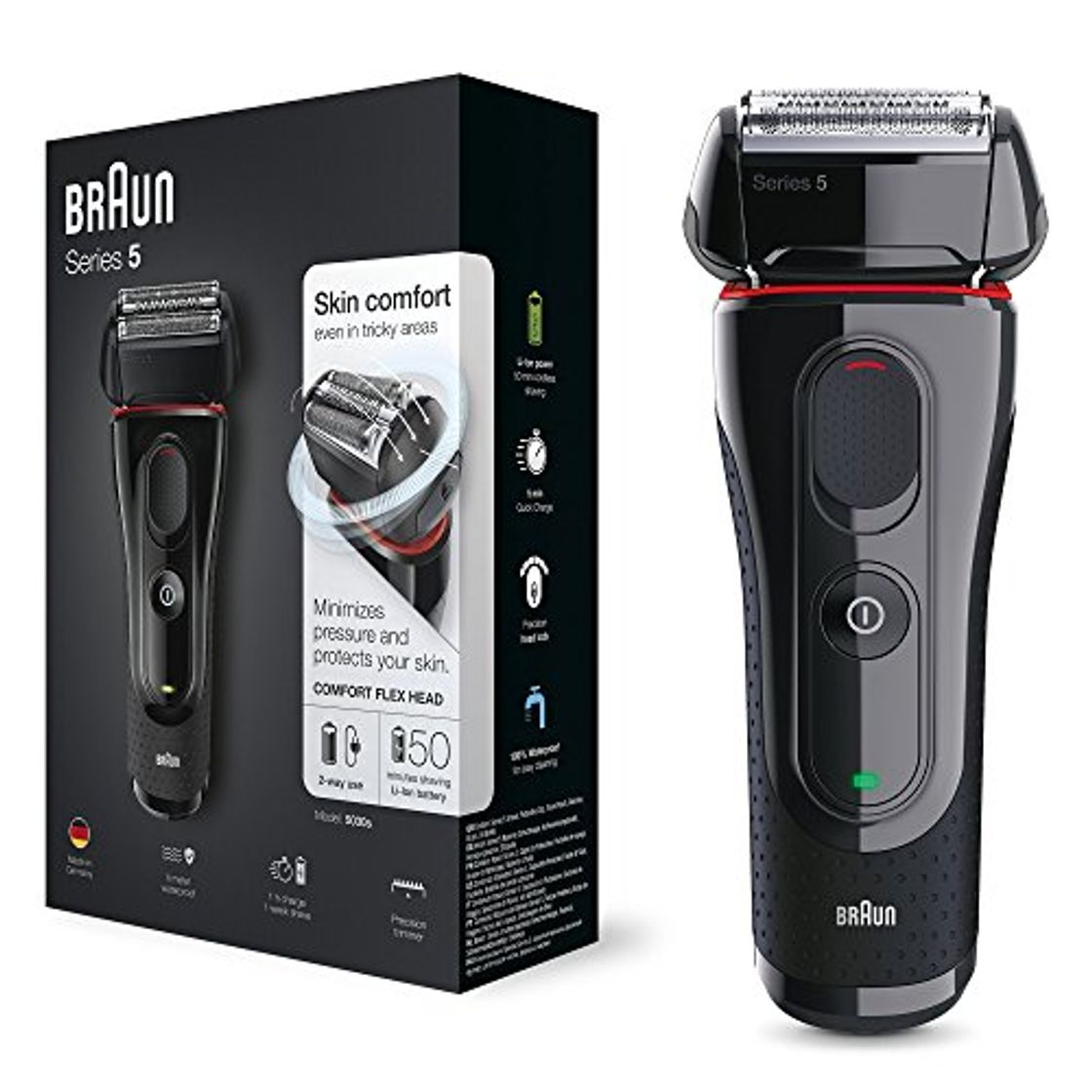 Belleza Braun Series 5 5030s - Afeitadora eléctrica de lámina para hombre