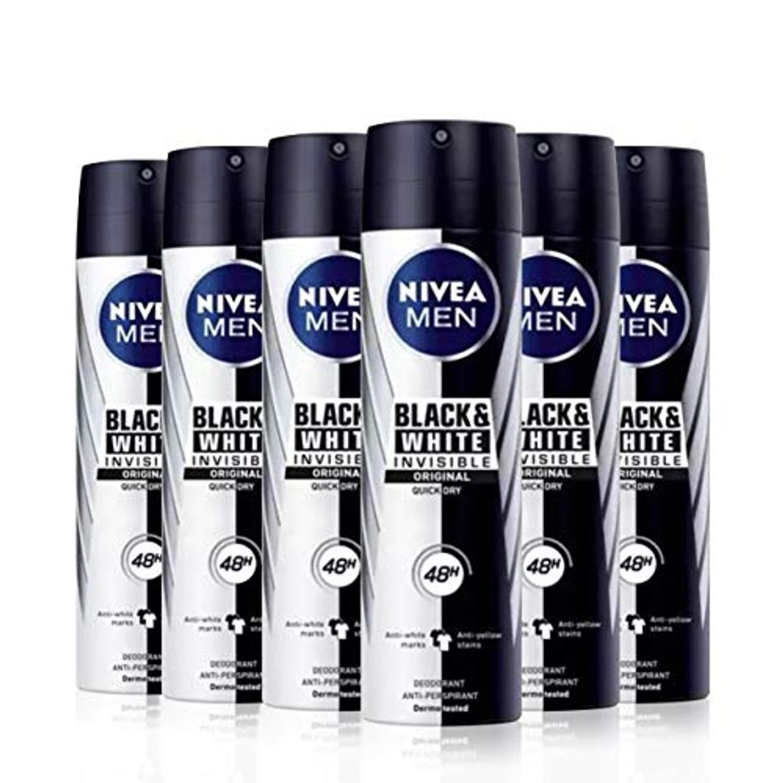 Belleza NIVEA MEN Black & White Invisible Original Spray en pack de 6