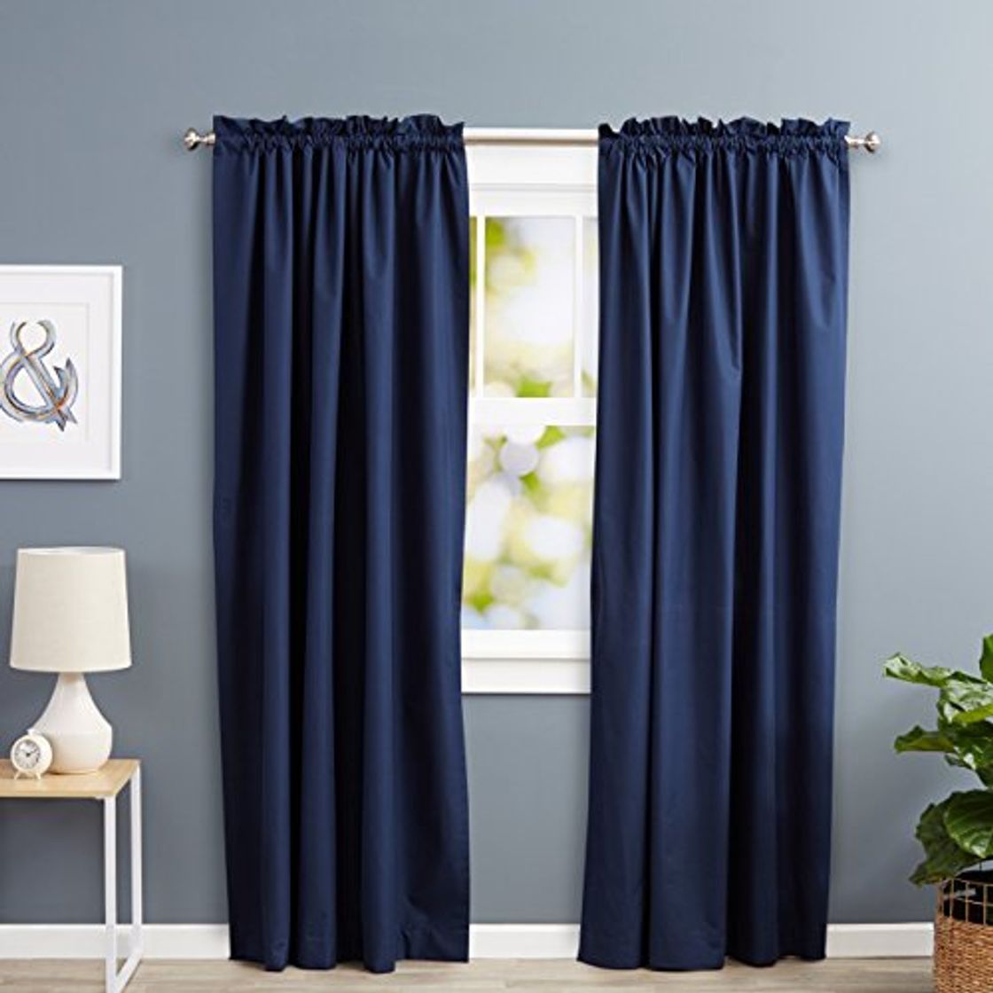 Social AmazonBasics - Cortinas opacas con aislamiento térmico y alzapaños