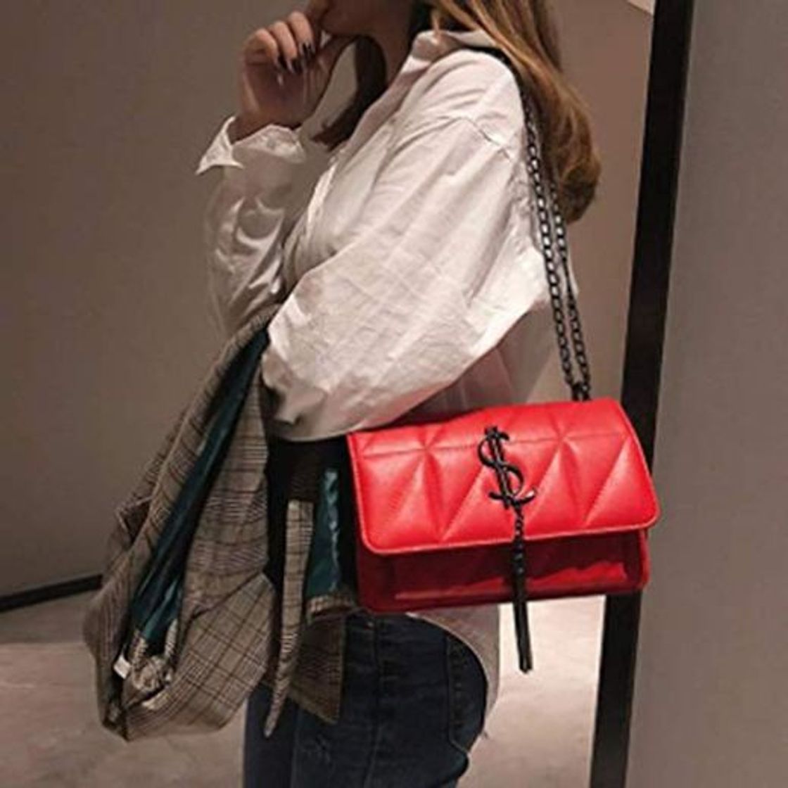 Social YYwangpu Women's Clutch Black Black 22.5 * 8 * 15cm