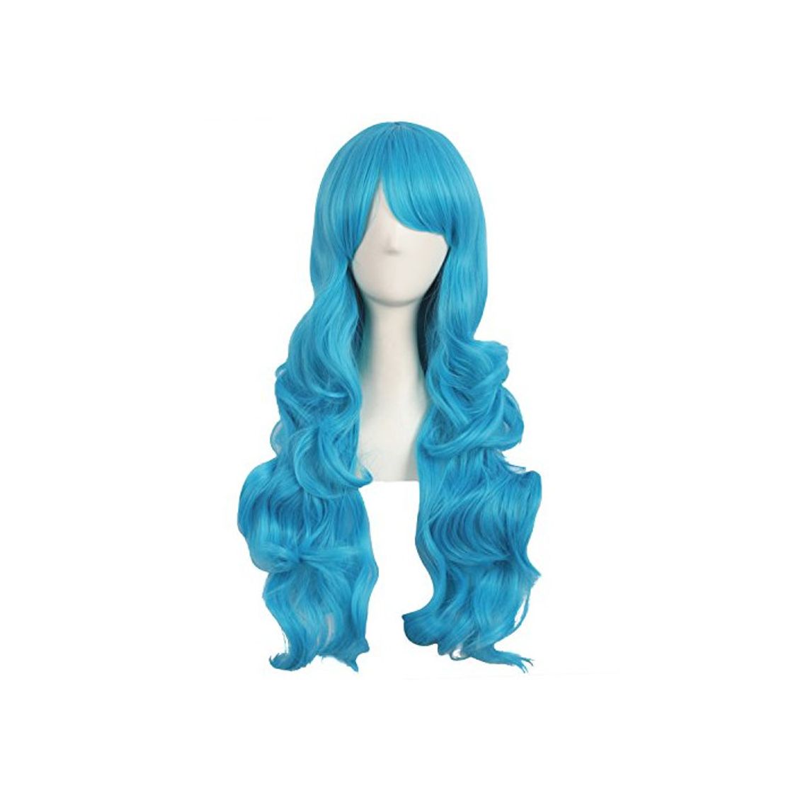 Social Mapofbeauty 28 Pulgadas/70cm Encantadoras Mujeres Lado Flequillo Largo Rizado Peluca Sintetica Pelo