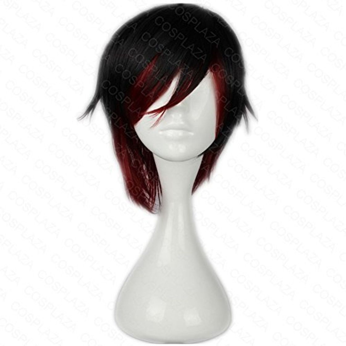 Place COSPLAZA RWBY Ruby Rose Rojo y Negro Anime Cosplay peluca pelo sintético