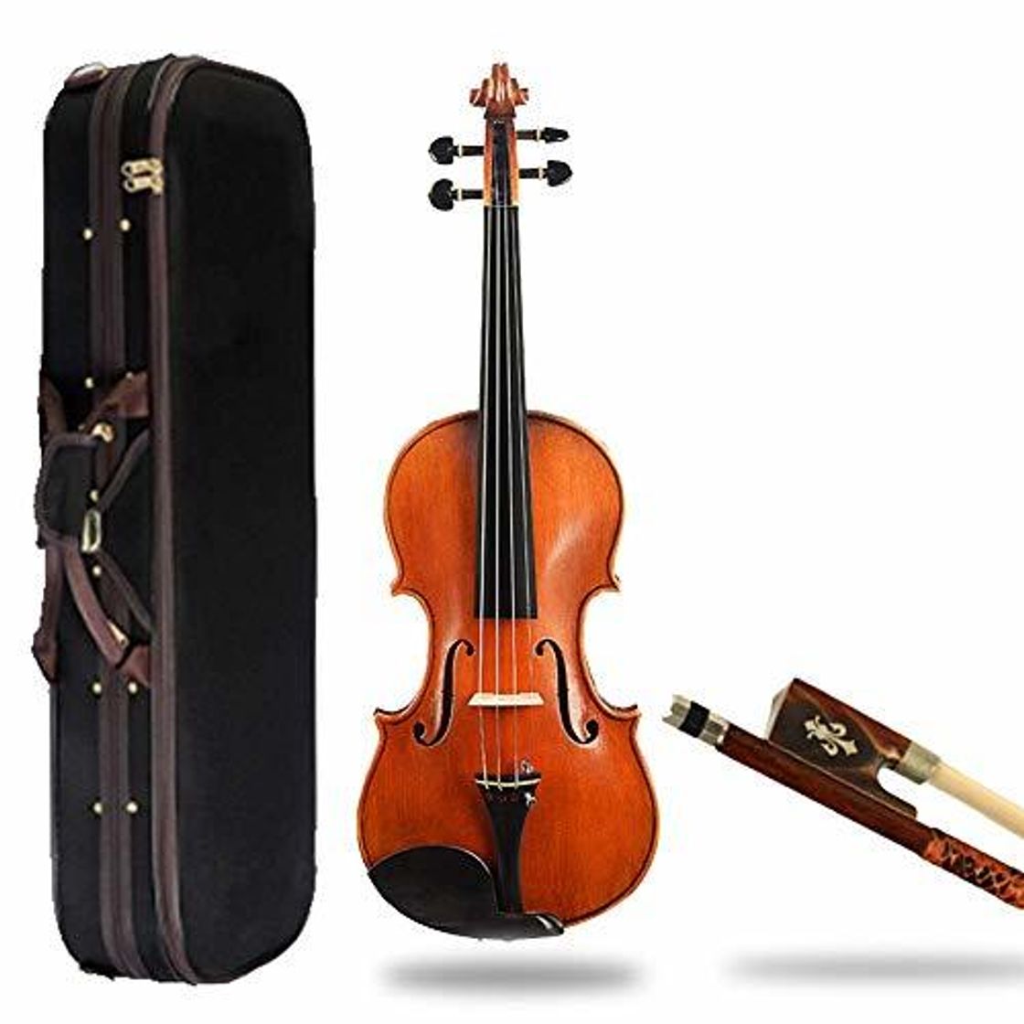 Social ZYC-WF Violino acustico adatto per bambini Principianti Custodia professionale per adulti lucidata