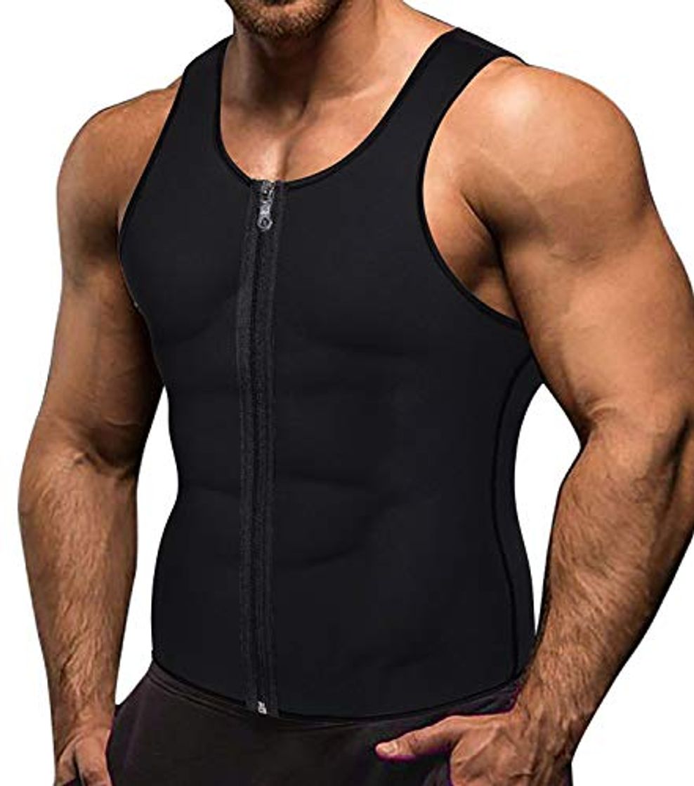 Social Memoryee Sauna para Hombre Sudor con Cremallera Chaleco para Perder Peso CORS¨¦