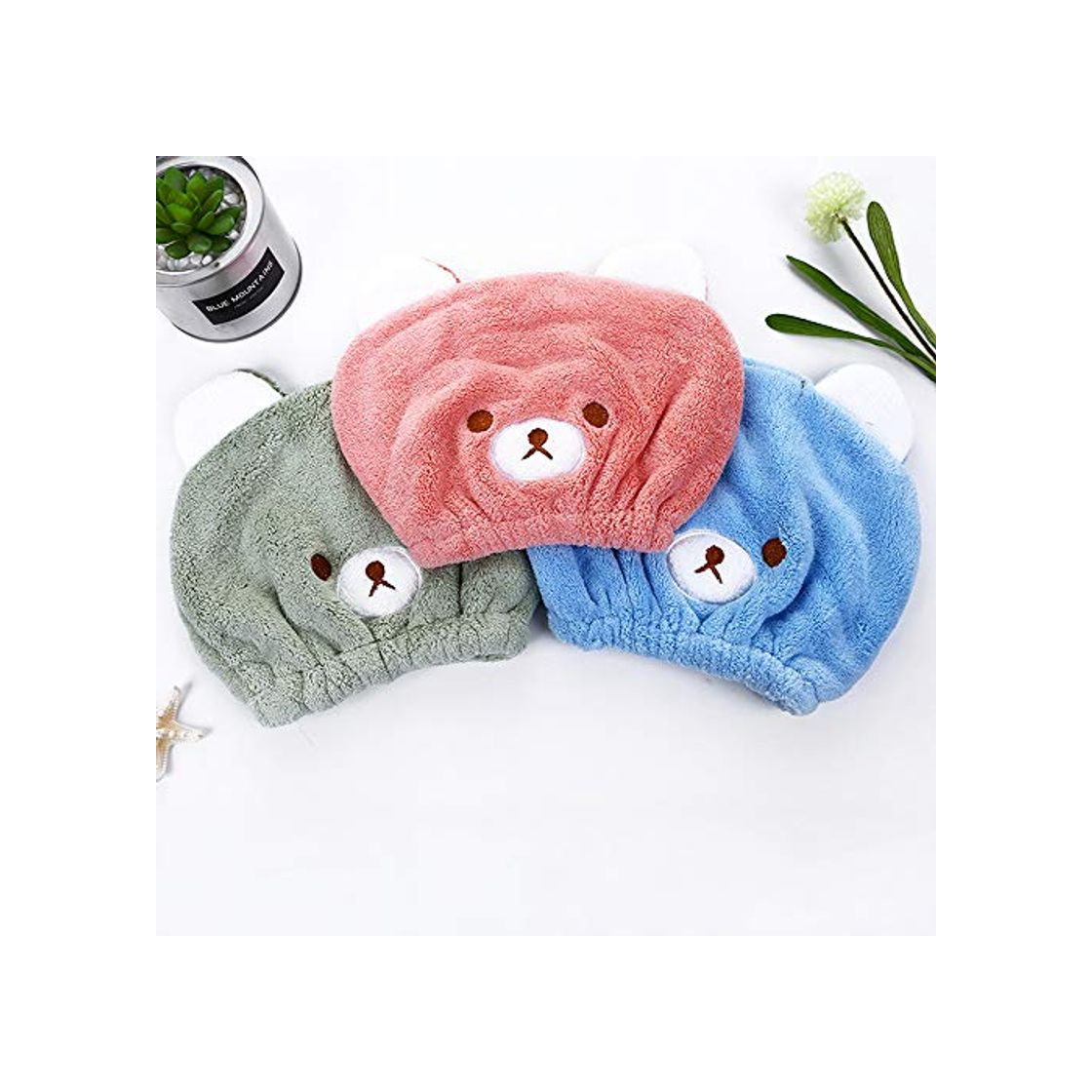 Social Abcsea 2 piezas toalla para el cabello saca rapido para niños