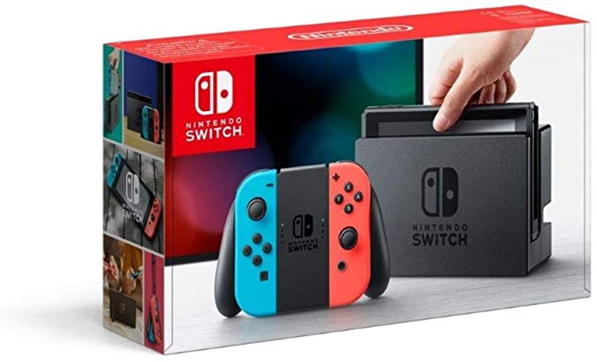 Fashion Nintendo Switch - Consola Estándar, Color Azul Neón/Rojo Neó