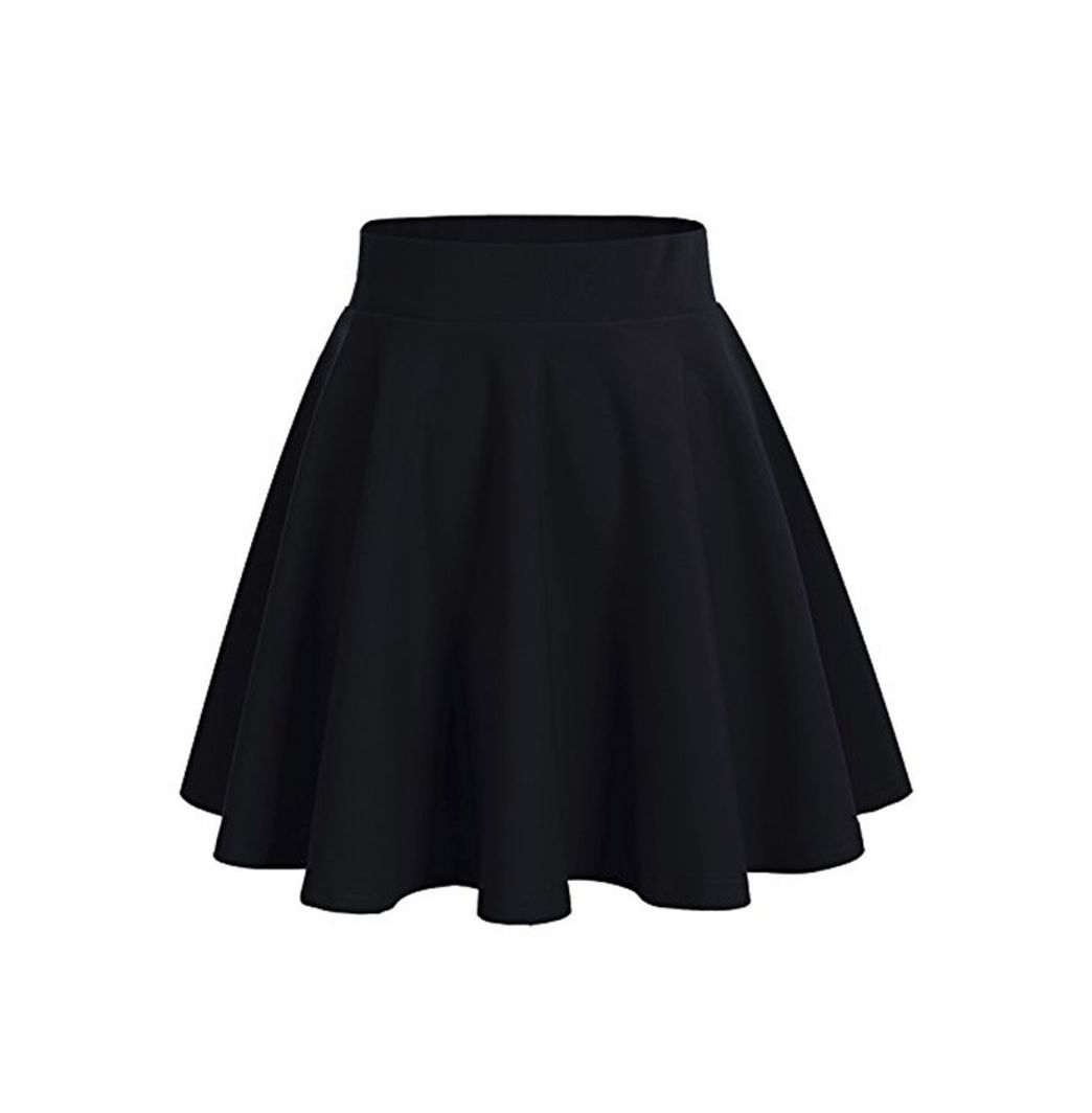 Fashion DRESSTELLS Falda Mujer Mini Corto Elástica Plisada Básica Multifuncional Black M