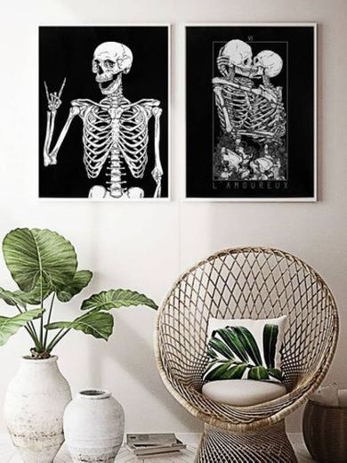 Cuadros esqueletos de decoración. 
