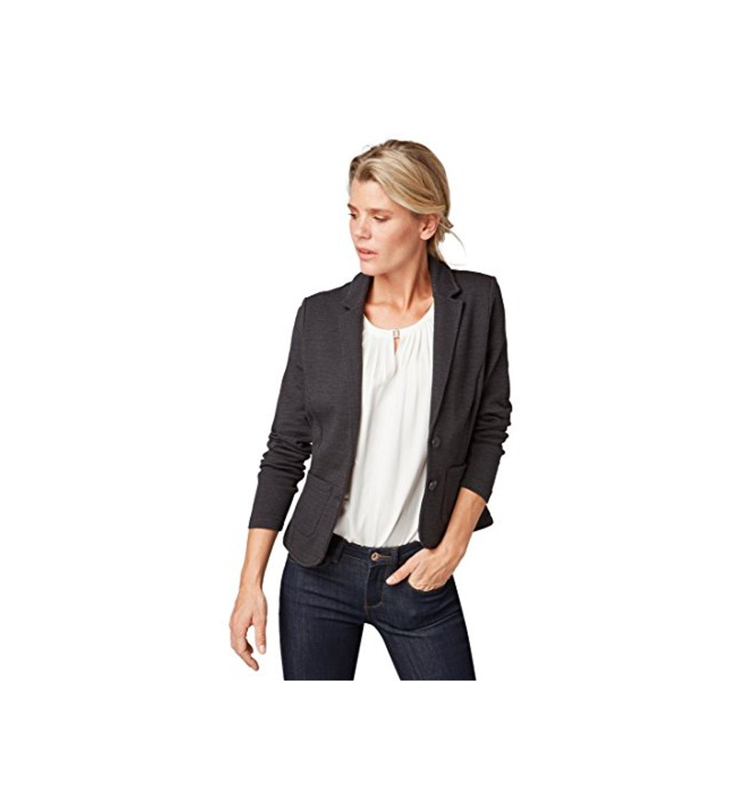 Fashion Tom Tailor Femininer Blazer Chaqueta de Traje, Negro