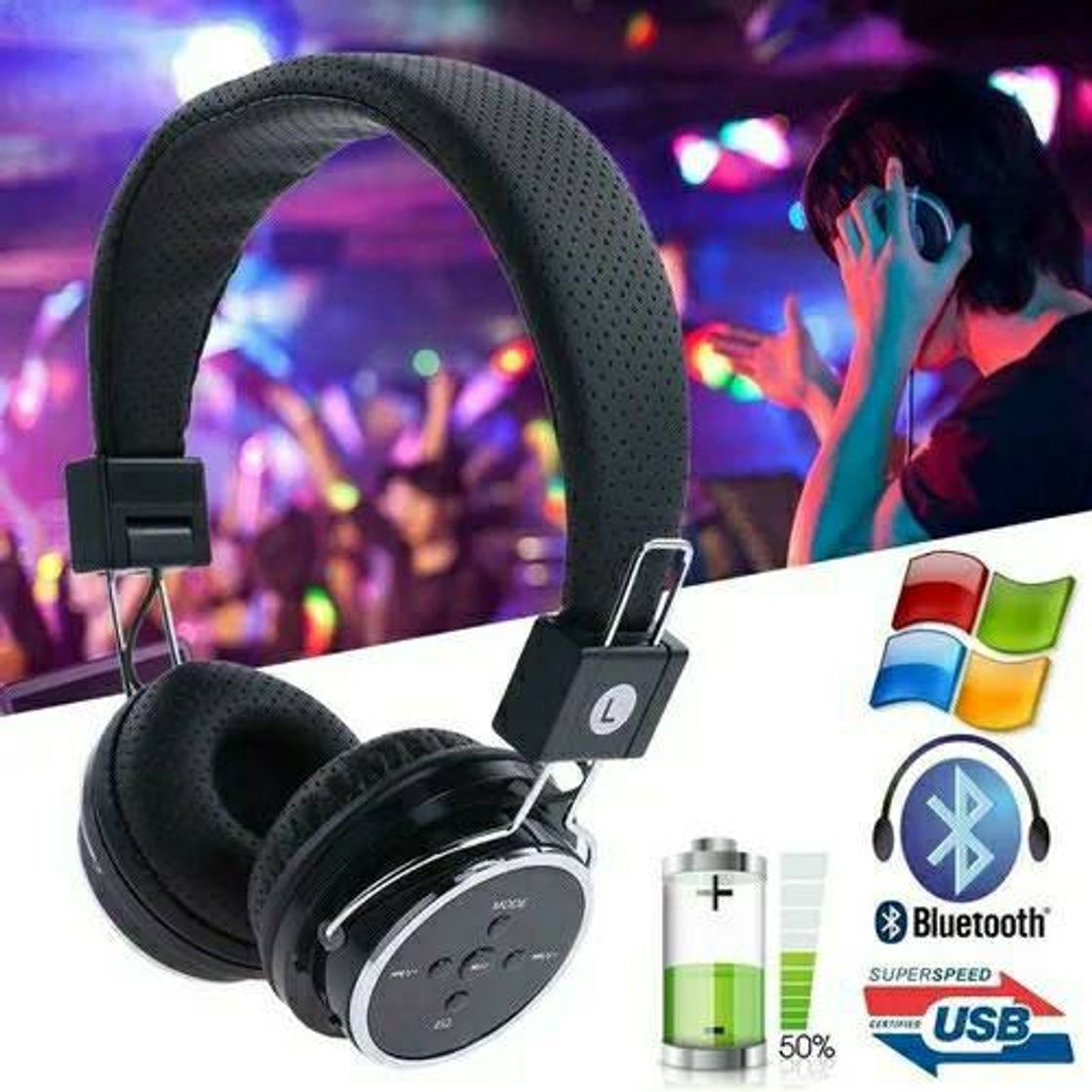 Productos Fone Headphone Bluetooth De Ouvido Sem Fio Micro Sd Usb B