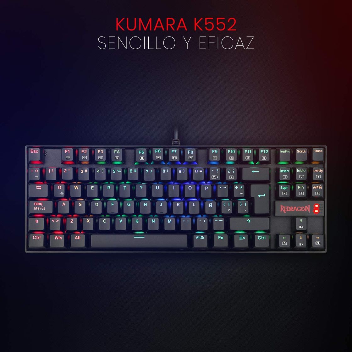 Producto Redragon K552RGB KUMARA Teclado Mecánico Tenkeyless para Windows PC