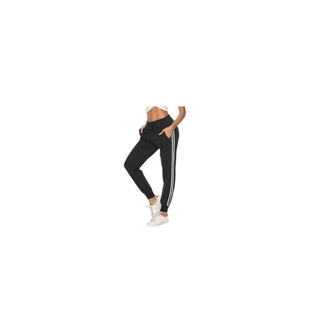 Fashion Hawiton Pantalon Chandal Mujer Largos Pantalones de Deporte Yoga Fitness Jogger Pantalones de Punto de Rayas