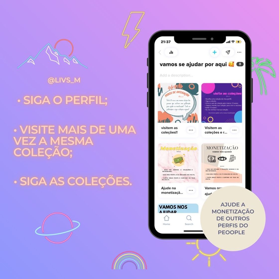 Social Crescimento e monetização no Peoople
