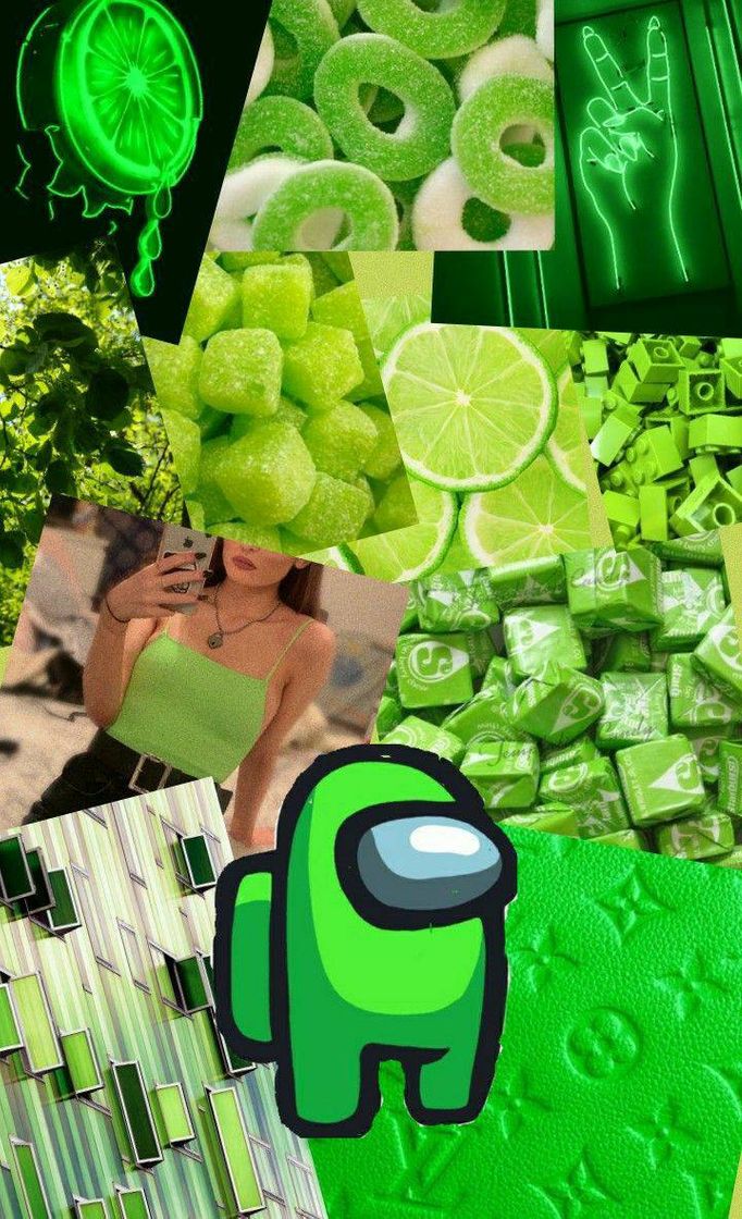 Moda Wallpaper among Us verde aesthetic 