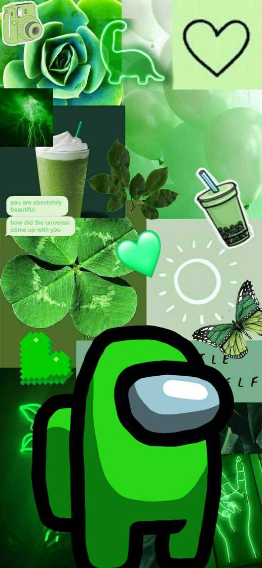 Fashion Wallpaper among Us verde aesthetic 