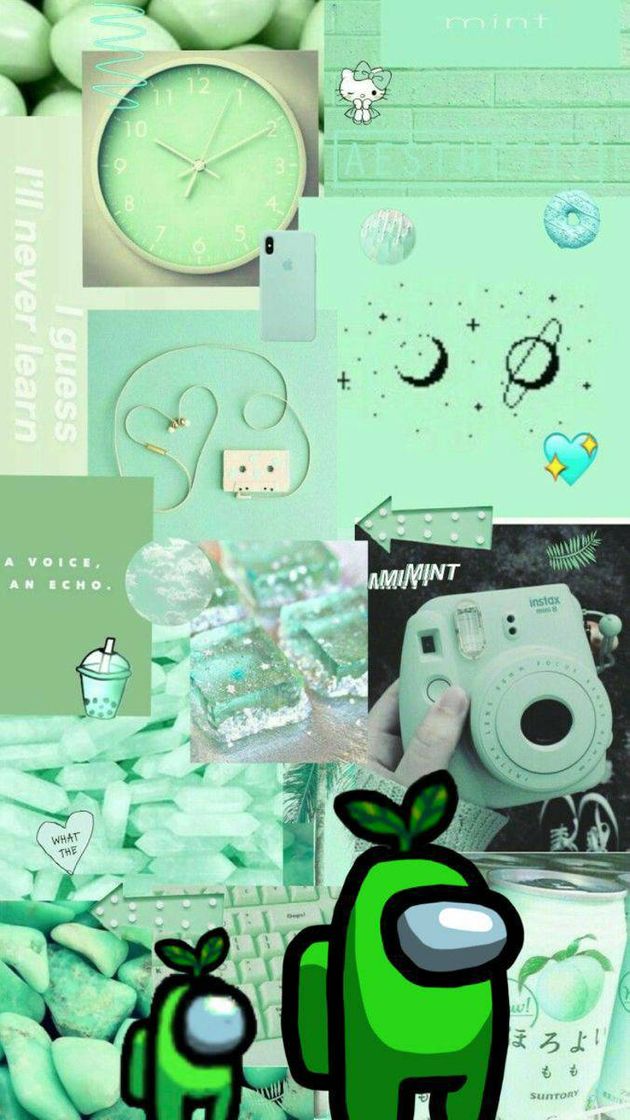 Fashion Wallpaper among Us verde aesthetic 