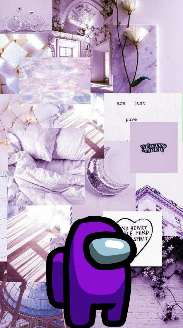 Moda Wallpaper among Us roxo aesthetic 